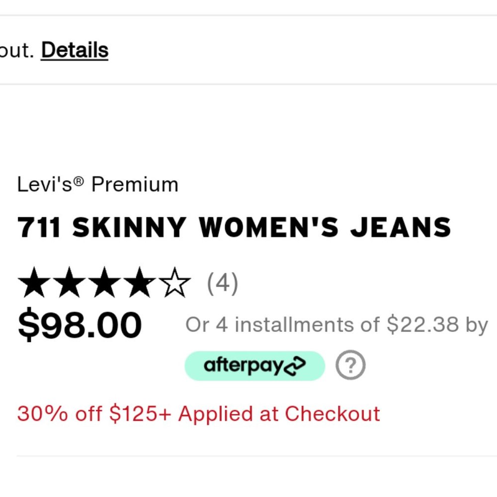 Women's New Skinny 711 Levi's Brand New With tags